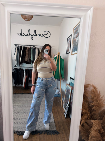 Floral jeans