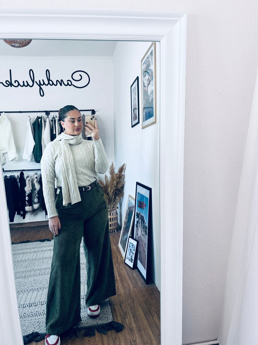 Κοτλέ χακί παντελόνα one size