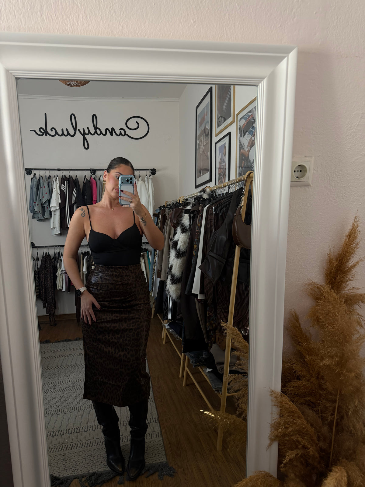 Leopar midi skirt