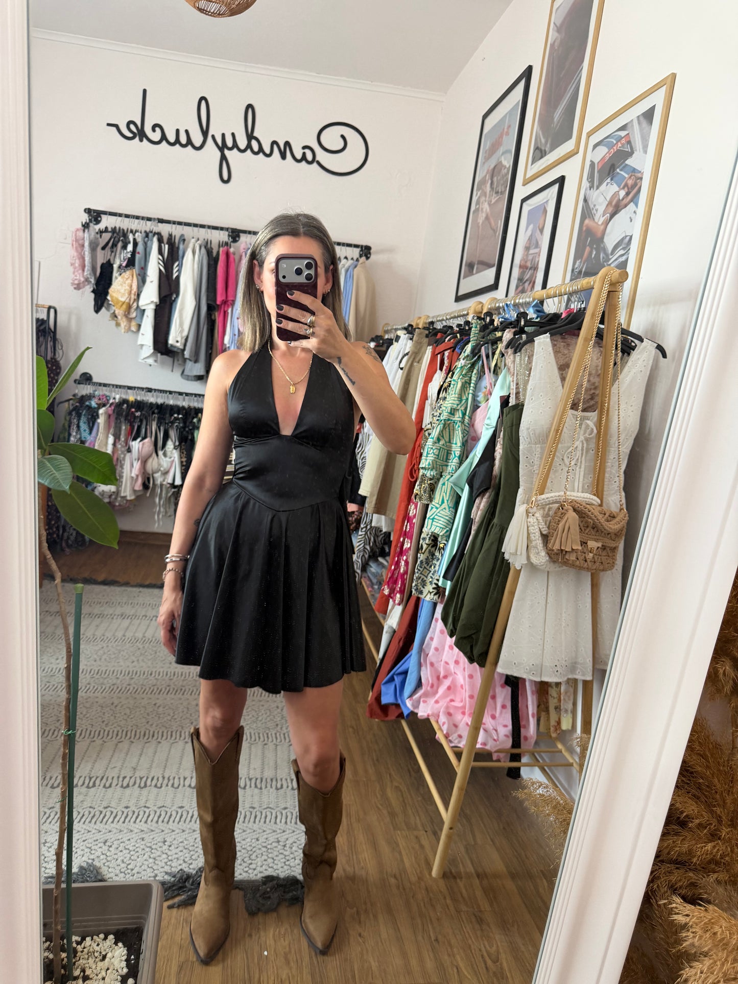 Satin mini dress