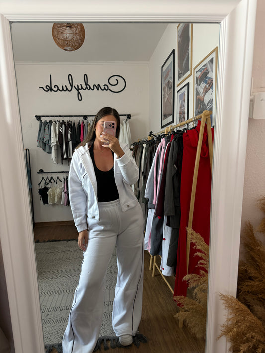 White tracksuit set