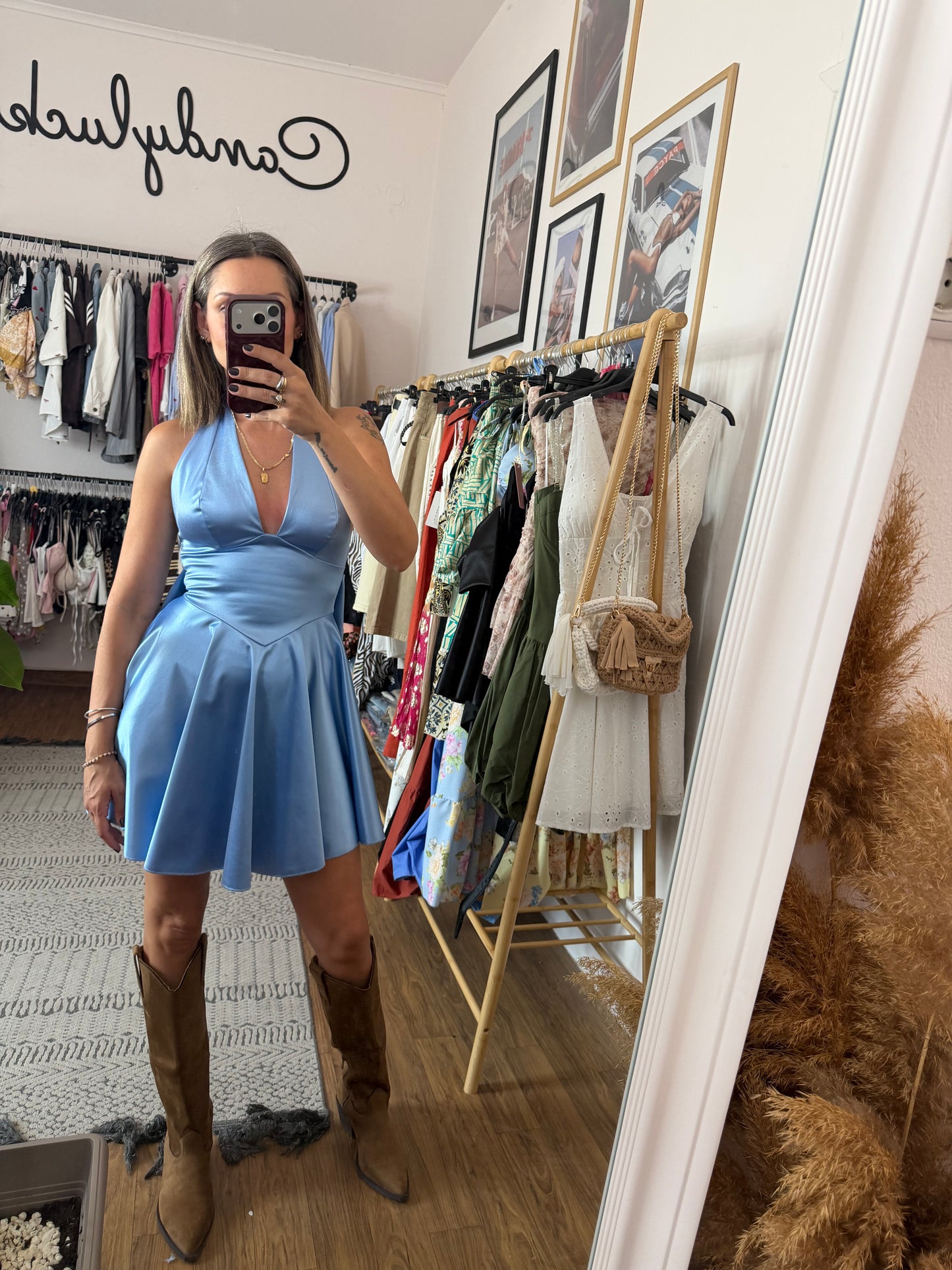 Satin mini dress