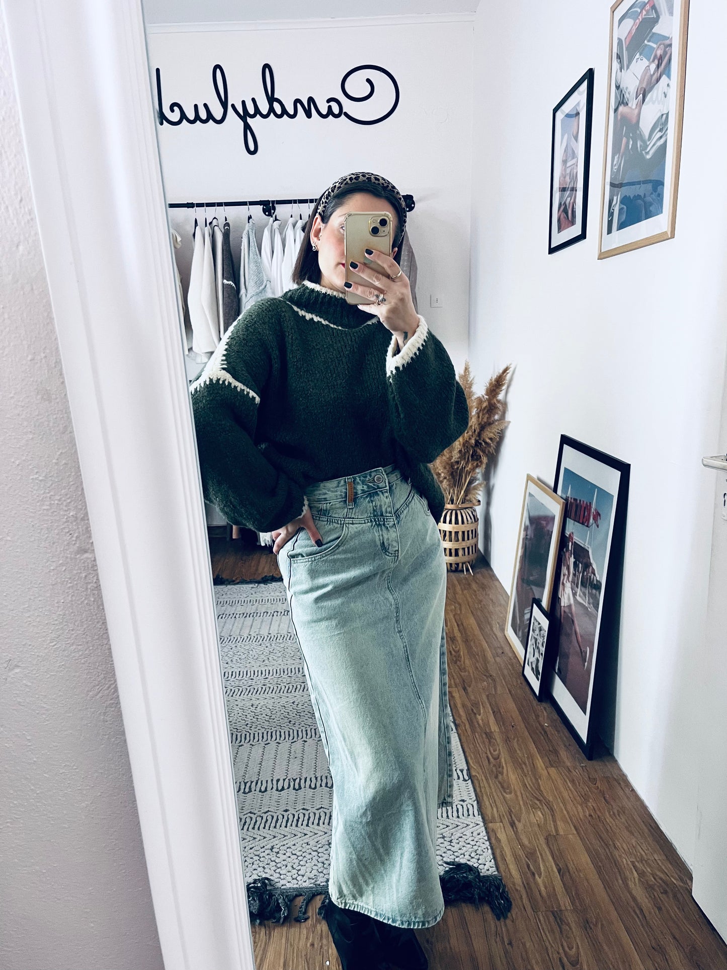 Olive Winter Sweater Μπλούζα Πλεκτή